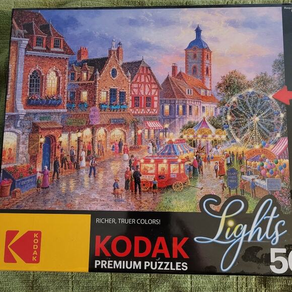 New Kodak Beary Patch Park Premium 500 pc Lighted Jigsaw Puzzle Sealed - Picture 2 of 14